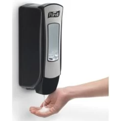 PURELL® ADX-12 Push-Style Sanitizer Dispenser, Chrome/Black, For 1200 ML ADX-12 Hand Sanitizer Refills 14 PURELL® ADX-12 Push-Style Sanitizer Dispenser, Chrome/Black, For 1200 ML ADX-12 Hand Sanitizer Refills -Home Storage And Cleaning 108697 v DetailedProductView4 Lg
