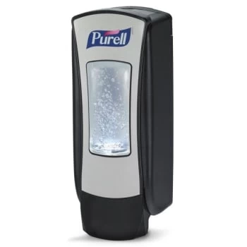 PURELL® ADX-12 Push-Style Sanitizer Dispenser, Chrome/Black, For 1200 ML ADX-12 Hand Sanitizer Refills 3 PURELL® ADX-12 Push-Style Sanitizer Dispenser, Chrome/Black, For 1200 ML ADX-12 Hand Sanitizer Refills