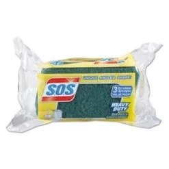S.O.S. Heavy Duty Scrubber Sponge, Yellow/Green, Carton Of 24