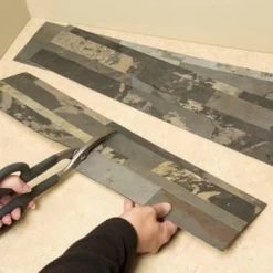 Aspect Stone Peel And Stick Backsplash In Medley Slate, 6-In X 24-In -Home Storage And Cleaning 124220 w DetailedProductView4 Lg