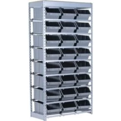 Mustang Rack™64-1/2 X 34 X 15" Commercial Bin Rack With 24 Plastic Bins