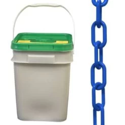 Mr. Chain 2 Inch X 160 Feet Blue Plastic Barrier Chain In A Pail -Home Storage And Cleaning 131497 w DetailedProductView1 Lg