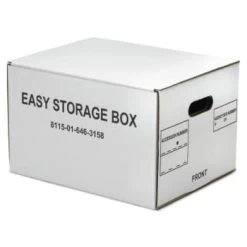 Skilcraft Easy Storage Box, Legal Files, 14.75 X 12 X 9.5, White, Package Of 12