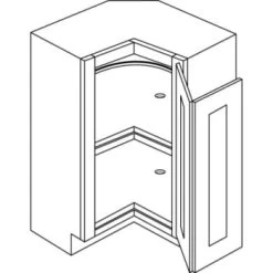 Cnc Cabinetry Lazy Susan Corner Base Cabinet (R), Country Oak
