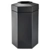 Commercial Zone Products Polytec Hexagon Trash Receptacle, 50 Gallon, Black
