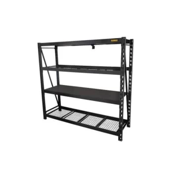 Dewalt 6-Foot Tall Black Frame 4 Shelf Industrial Storage Rack 5 Dewalt 6-Foot Tall Black Frame 4 Shelf Industrial Storage Rack - Image 3