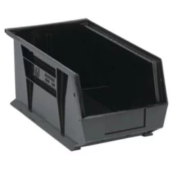 Quantum Storage Systems® Black Ultra Series Stack And Hang Bins 14-3/4x8-1/4x7 In Package Of 12