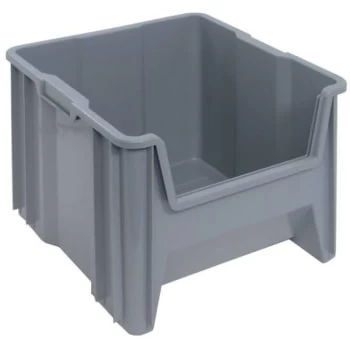 Quantum Storage Systems® Gray Heavy-Duty Stack Containers 17-1/2x16-1/2x12-1/2 In Package Of 2 3 Quantum Storage Systems® Gray Heavy-Duty Stack Containers 17-1/2x16-1/2x12-1/2 In Package Of 2