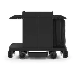 Suncast Commercial Premium Housekeeping Cart Partially Pre-Assembled, Black -Home Storage And Cleaning 203132 w BackView Lg