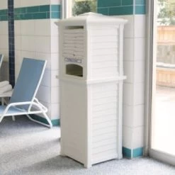 Mayne Lakeland 66 Inch Tall White Towel Storage Unit -Home Storage And Cleaning 207622 v DetailedProductView4 Lg