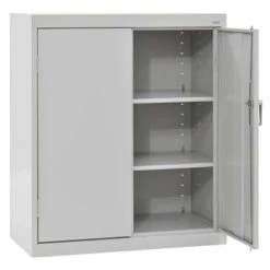 Sandusky Counter Height Cabinet In Gray, 36 In. W X 42 In. H X 18 In. D