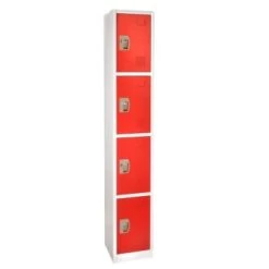 Adir Office 72 In. X 12 In. 4-Compartment Steel Key Lock Locker Red
