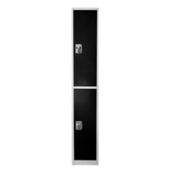 Adir Office 72 In. X 12 In. 2-Compartment Steel Locker Black -Home Storage And Cleaning 227170 BackView Lg