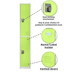 Adir Office 72 In. X 12 In. 2-Compartment Steel Locker Green -Home Storage And Cleaning 227174 LeftView Lg