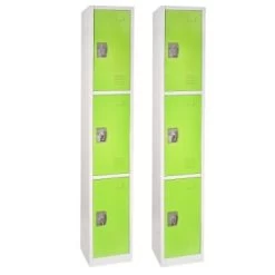 Adir Office 72 In. X 12 In. 3-Compartment Steel Locker Grn