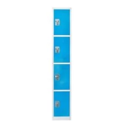 Adir Office 72 In. X 12 In. 4-Compartment Steel Locker Blu -Home Storage And Cleaning 227188 LeftView Lg