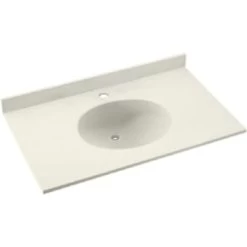 Swan® Bisque Ellipse Solid Surface Single Bowl Vanity Top 22" X 25"