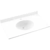 Swan® White Ellipse Solid Surface Single Bowl Vanity Top 22" X 31" -Home Storage And Cleaning 240372 w MainProductImage BUS Lg
