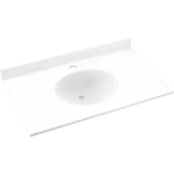Swan® Bisque Ellipse Solid Surface Single Bowl Vanity Top 22" X 43"