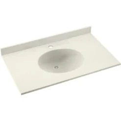 Swan® Bisque Ellipse Solid Surface Single Bowl Vanity Top 22" X 49"