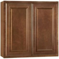 Hampton Bay Hampton Raised Panel 30" W X 12" D X 30" H Wall Cabinet Cognac