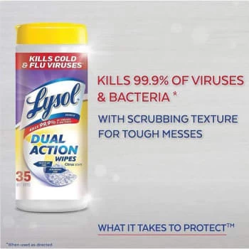 Lysol Dual Action Disinfectant Wipes (35-Canister) 6 Lysol Dual Action Disinfectant Wipes (35-Canister) - Image 4