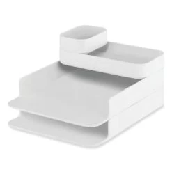 Safco Portable Caddy, 6 Compartments, Plastic, 12.75 X 7.25 X 8.5, White