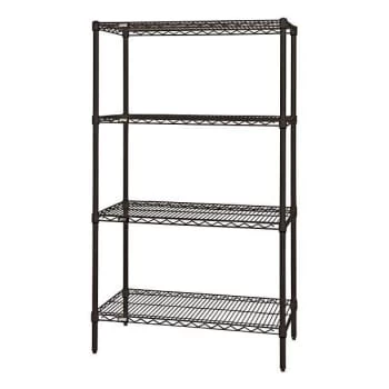 Quantum Storage Systems 4-Shelf Wire Shelving Unit, 18x42x72, Black Epoxy 3 Quantum Storage Systems 4-Shelf Wire Shelving Unit, 18x42x72, Black Epoxy