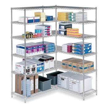 Safco Industrial Extra Shelf Pack, 36"w X 24"d X 1.5"h, Metallic Gray, 2/pack 4 Safco Industrial Extra Shelf Pack, 36"w X 24"d X 1.5"h, Metallic Gray, 2/pack - Image 2