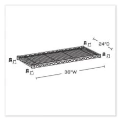 Safco Industrial Extra Shelf Pack, 36"w X 24"d X 1.5"h, Metallic Gray, 2/pack 9 Safco Industrial Extra Shelf Pack, 36"w X 24"d X 1.5"h, Metallic Gray, 2/pack -Home Storage And Cleaning 285856 LeftView Lg