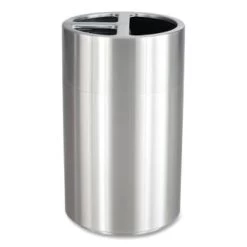 Safco Triple Recycling Receptacle, Steel, 40 Gal, Brushed Aluminum