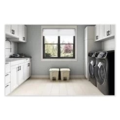 Safco Step-On Receptacle, Plastic, 20 Gal, Tan -Home Storage And Cleaning 286138 BackView Lg