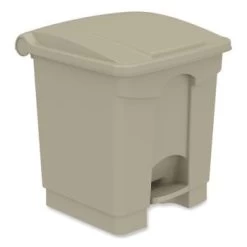 Safco Step-On Receptacle, Plastic, 20 Gal, Tan