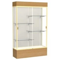 Ghent Waddell Reliant Lighted Natural Oak Case Plaque Fabric Back W/champagne