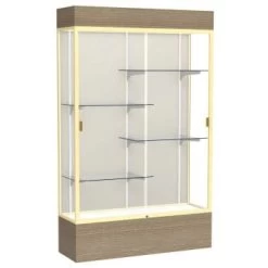 Ghent Waddell Reliant Lighted Driftwood Oak Case Plaque Fabric Back W/champagne