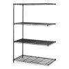 Safco 4-Shelf Industrial Add-On Unit, 48"w X 24"d X 72"h, Black 1 Safco 4-Shelf Industrial Add-On Unit, 48"w X 24"d X 72"h, Black -Home Storage And Cleaning 291927 MainProductImage Lg