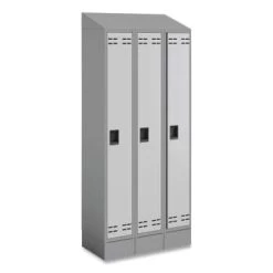 Safco Triple Sloped Metal Locker Hood Addition, 36w X 18d X 6h, Gray -Home Storage And Cleaning 294263 LeftView Lg