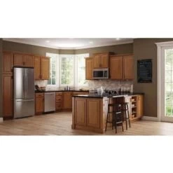 Hampton Bay Hampton Assembled 9x30x12" Wall Kitchen Cabinet "medium Oak 12 Hampton Bay Hampton Assembled 9x30x12" Wall Kitchen Cabinet "medium Oak -Home Storage And Cleaning 296758 DetailedProductView3 Lg