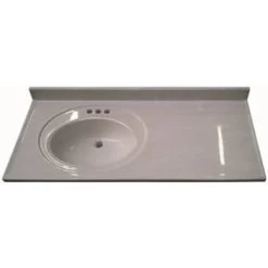 Premier® Premier 37 " X 22 " Custom Vanity Top Recessed Left Bowl Sink "solid White