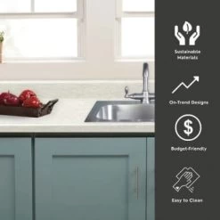 Hampton Bay Wilsonart Laminate Countertop 6' Gloss Wh Cascade W/ Backsplash -Home Storage And Cleaning 301434 DetailedProductView3 Lg