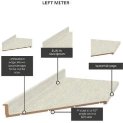 Hampton Bay Wilsonart Laminate Countertop 6' Gloss Wh Cascade W/ Backsplash -Home Storage And Cleaning 301434 DetailedProductView4 Lg