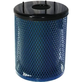 GENERIC Everest 32 Gal Blue Trash Receptacle With Rain Bonnet 3 GENERIC Everest 32 Gal Blue Trash Receptacle With Rain Bonnet