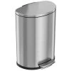 Hls Commercial 13 Gal Semi-Round Step Stainless Steel Trash Can With Odor Filter -Home Storage And Cleaning 310505 MainProductImage Lg
