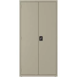 Hirsh Steel Janitorial Freestanding Cbnt, 36 X 72 X 18, 5 Shelves, Putty