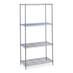 Safco 4-Shelf Industrial Wire Shelving, 48"w X 18"d X 72"h, Metallic Gray