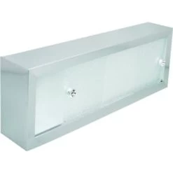 30w X 8"h Chrome-Plated Aluminum Cosmetic Box With Sliding Plastic Doors