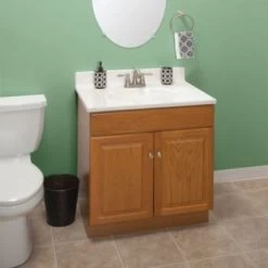 Modular Vanity Tops 25 X 22" Solid White Cultured Marble Vanity Top And Bowl -Home Storage And Cleaning 404382 v LifestyleImage Lg