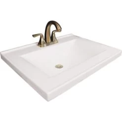 Modular Vanity Tops 25x19" Solid White Marble Bathroom Vanity Sink Top And Bowl