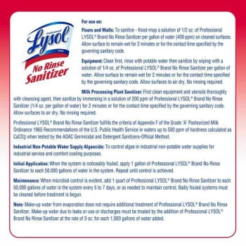 Lysol® 128 Oz No Rinse Sanitizer (4-Carton) 6 Lysol® 128 Oz No Rinse Sanitizer (4-Carton) - Image 4