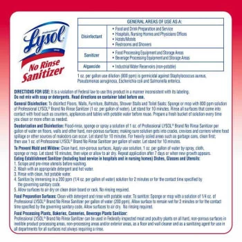 Lysol® 128 Oz No Rinse Sanitizer (4-Carton) 8 Lysol® 128 Oz No Rinse Sanitizer (4-Carton) - Image 6